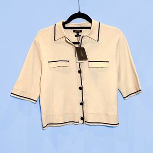 NWT Massimo Dutti Knit Button Up Short Sleeve Shirt